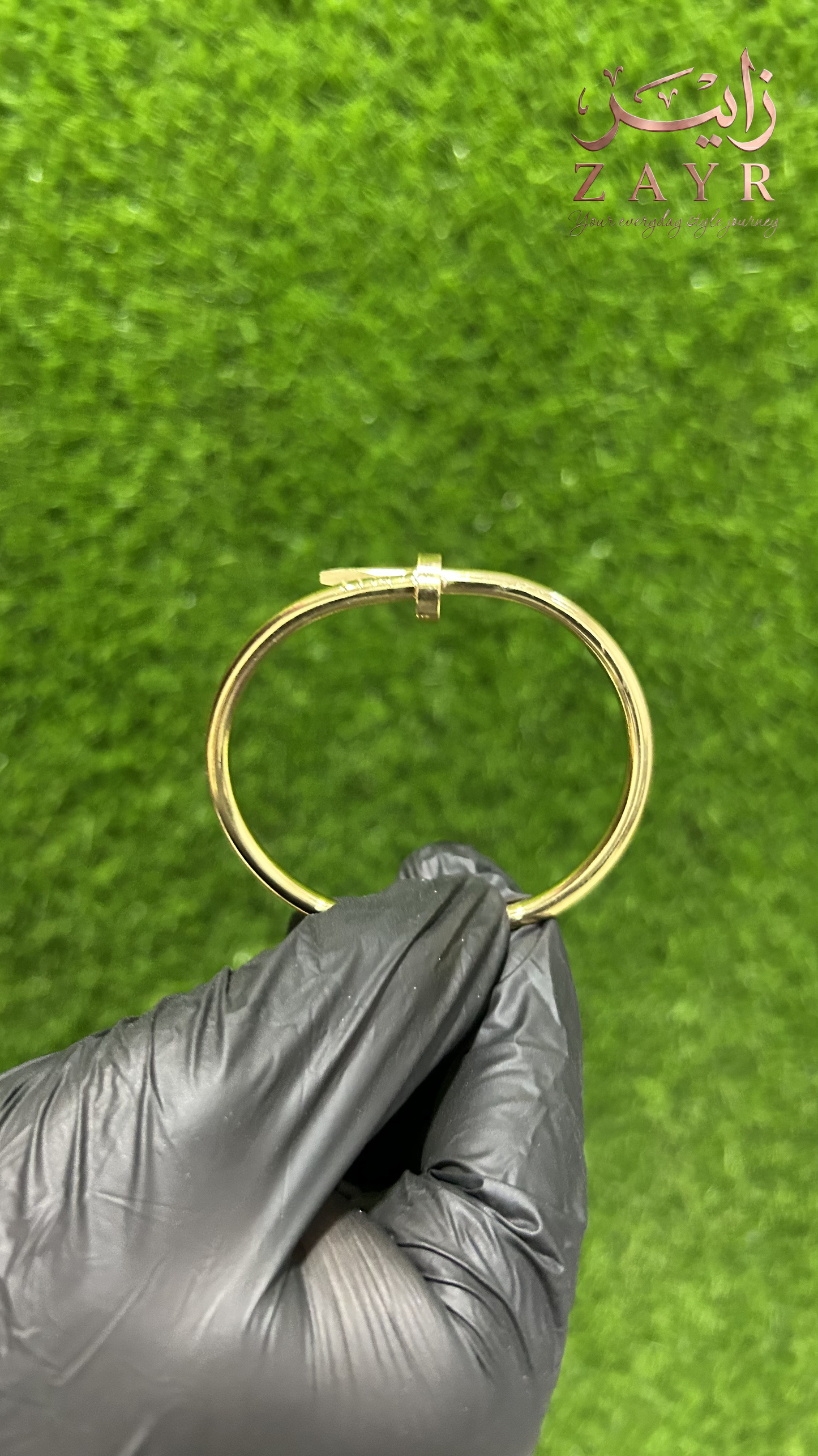 Zayr Bold Bolt Gold Cuff Bracelet