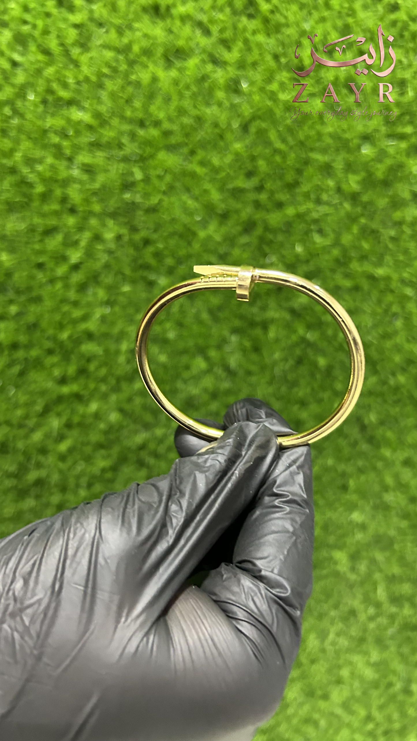 Zayr Bold Bolt Gold Cuff Bracelet