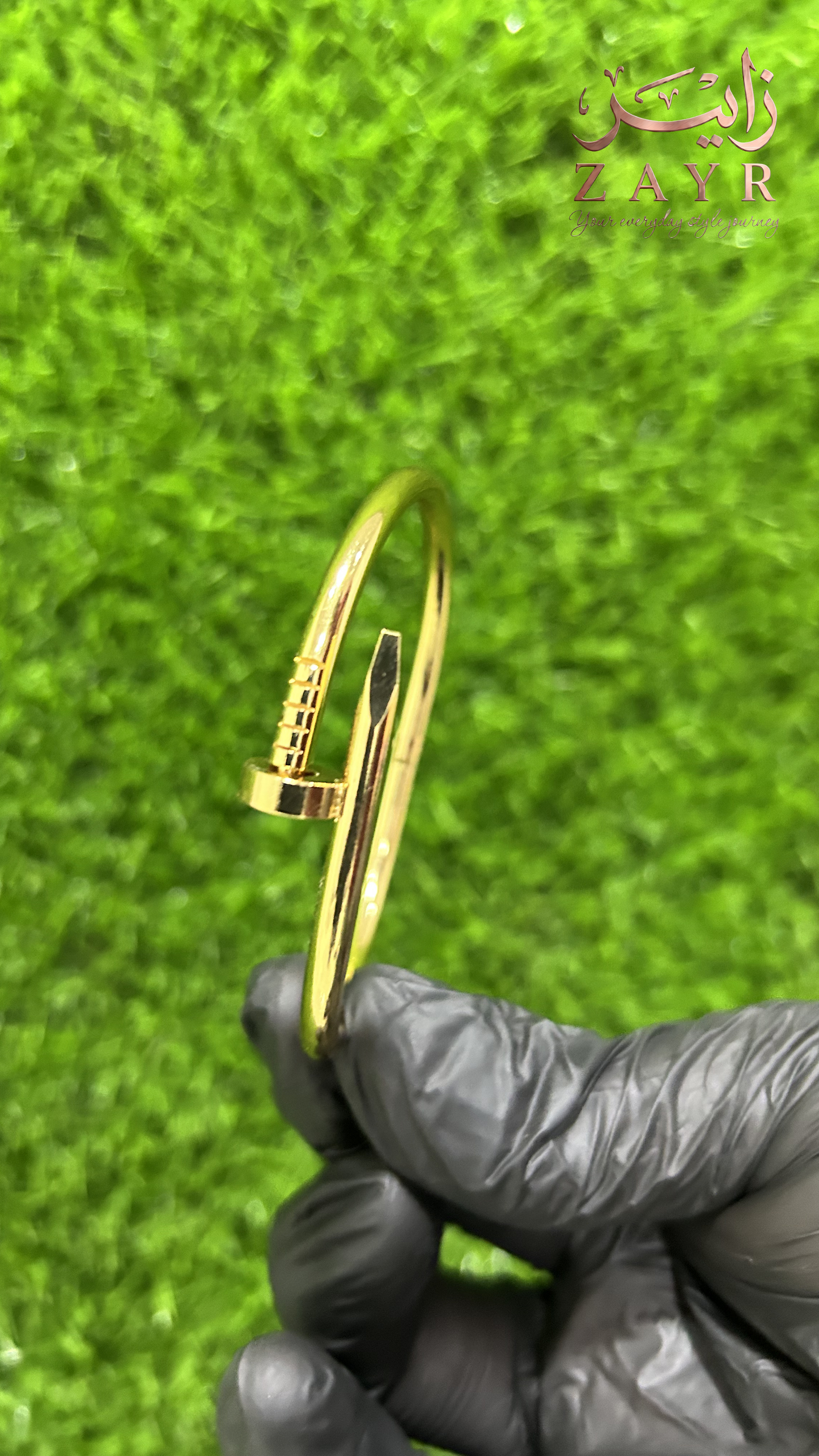 Zayr Bold Bolt Gold Cuff Bracelet