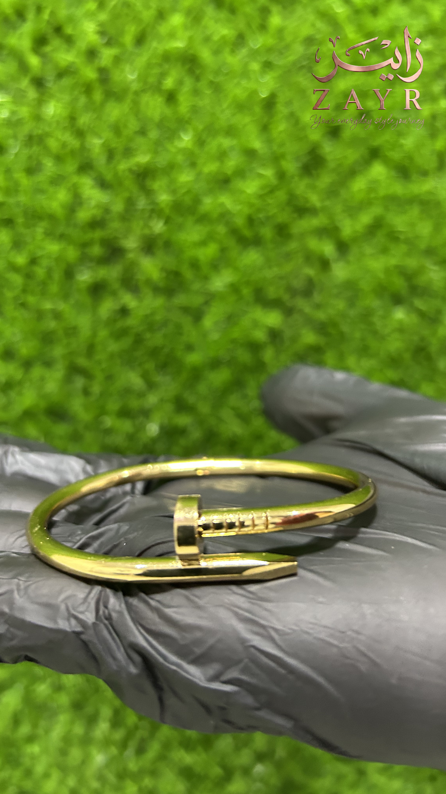 Zayr Bold Bolt Gold Cuff Bracelet