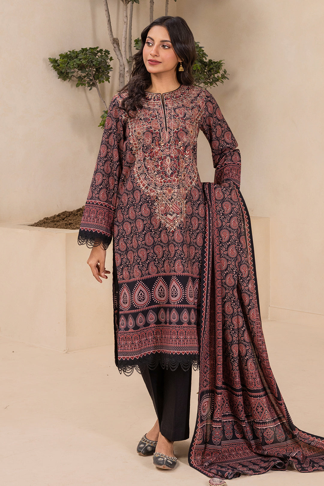Embroidered Shirt, Shalwar & Dupatta 3-Piece Suit - 0639
