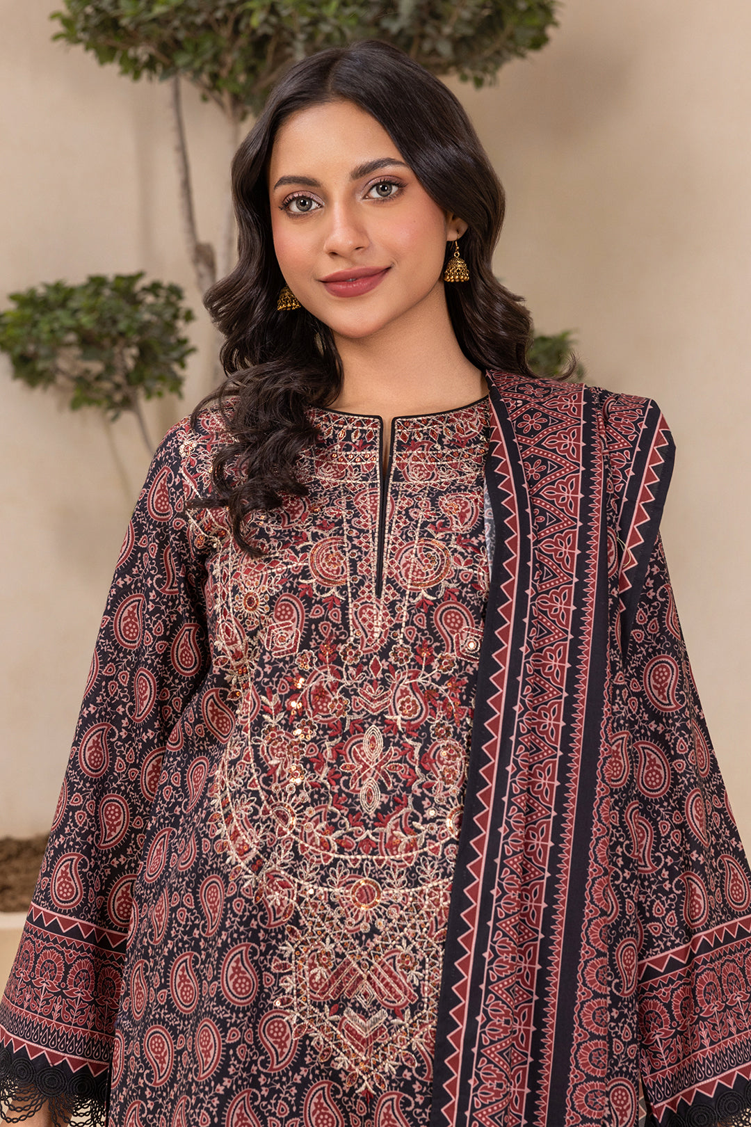 Embroidered Shirt, Shalwar & Dupatta 3-Piece Suit - 0639